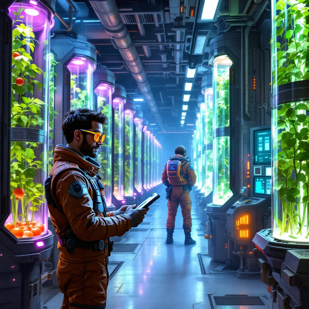 Hydroponics Hub: Month One on Mars